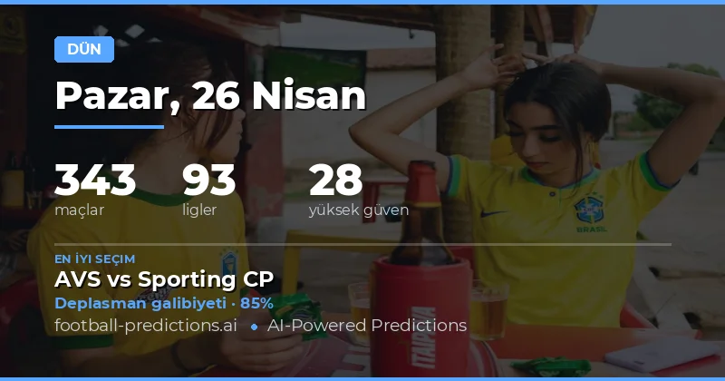 Futbol Tahminleri ve İpuçları — Pazar, 26 Nisan, 2026