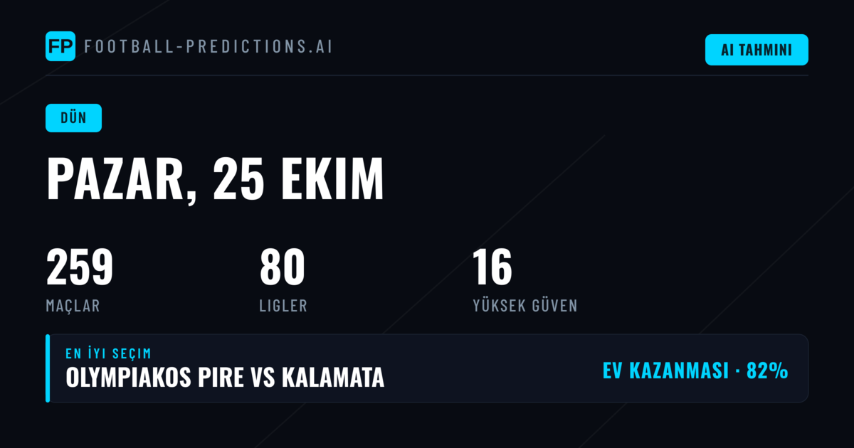 25 Ekim 2026 Pazar: Dünün Tahmin Sonuçları