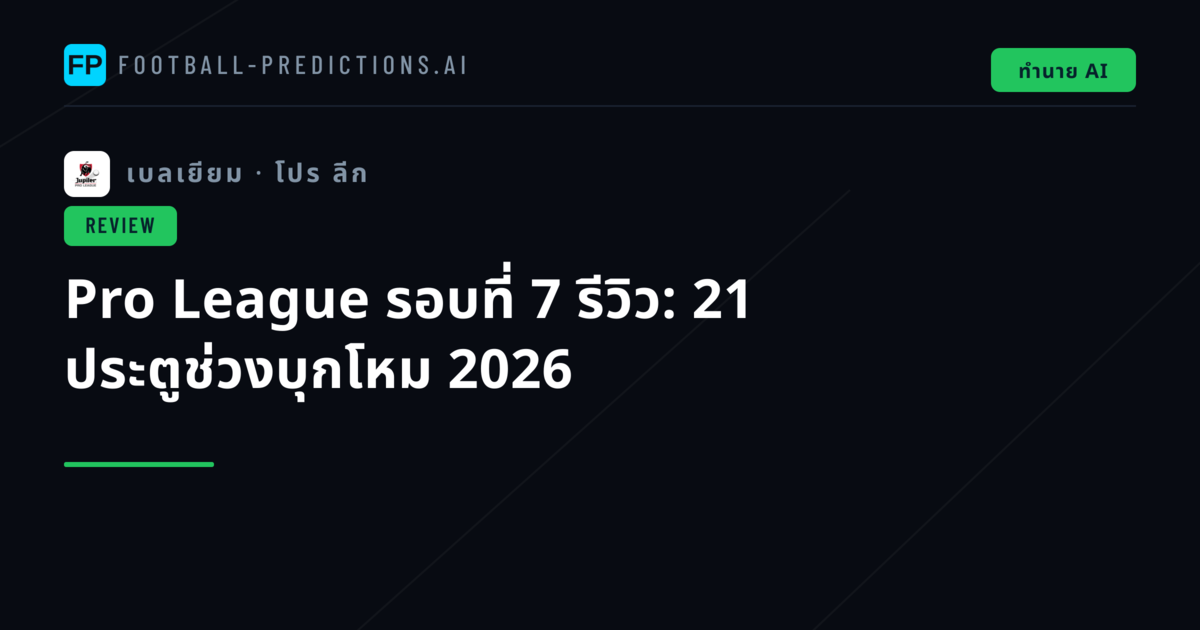 Pro League รอบที่ 7 รีวิว: 21 ประตูช่วงบุกโหม 2026