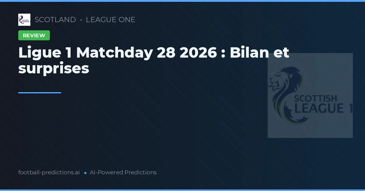 Ligue 1 Matchday 28 2026 : Bilan et surprises
