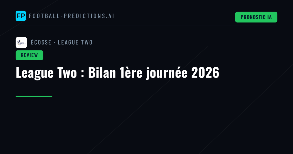League Two : Bilan 1ère journée 2026