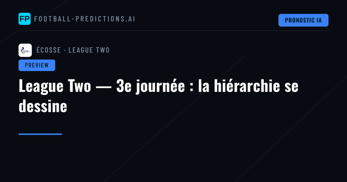 League Two — 3e journée : la hiérarchie se dessine