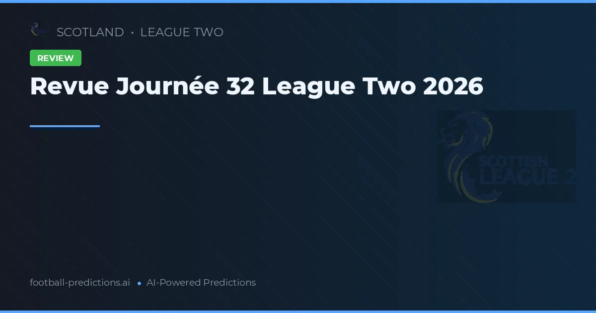 Revue Journée 32 League Two 2026