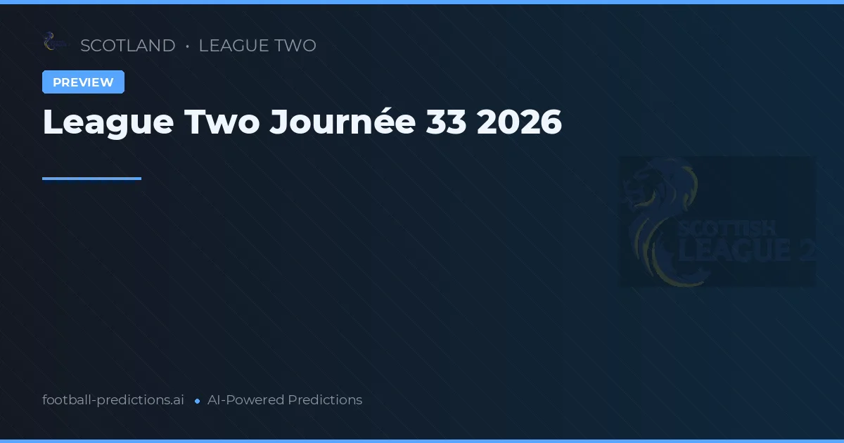 League Two Journée 33 2026