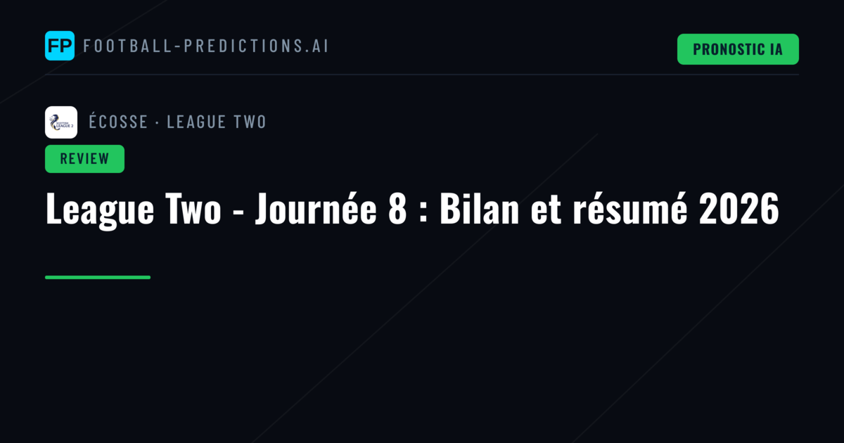 League Two - Journée 8 : Bilan et résumé 2026