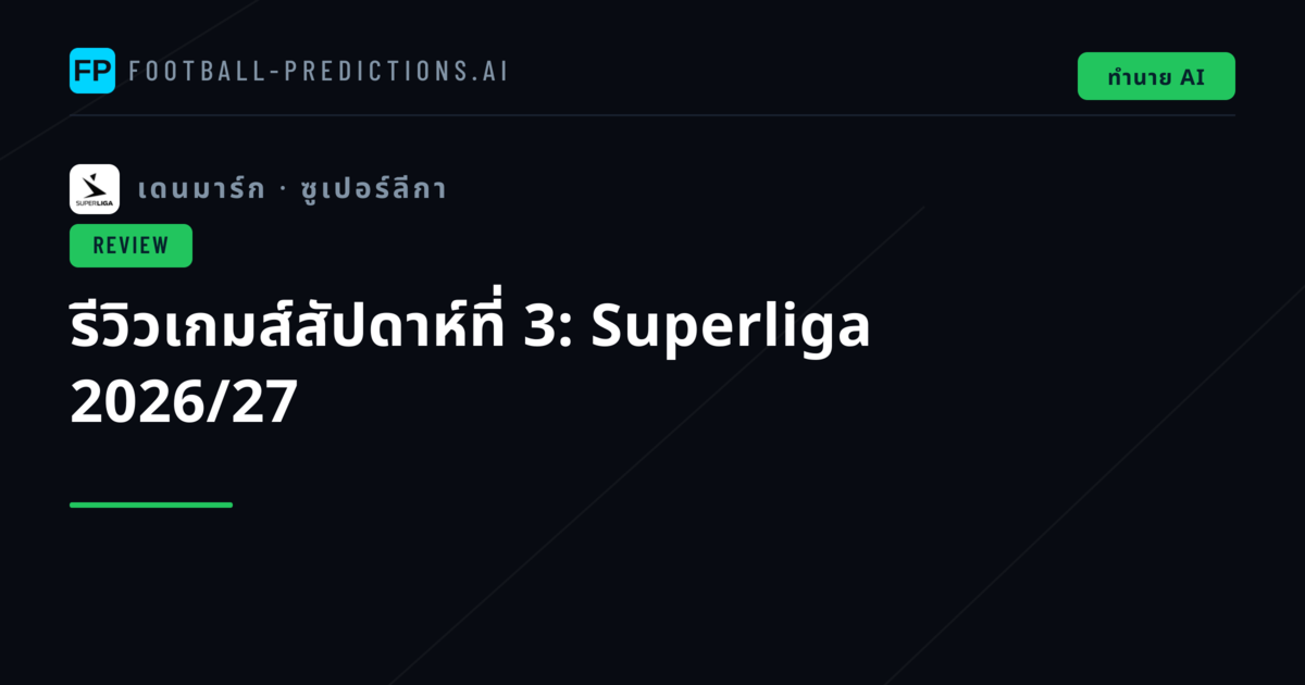 รีวิวเกมส์สัปดาห์ที่ 3: Superliga 2026/27