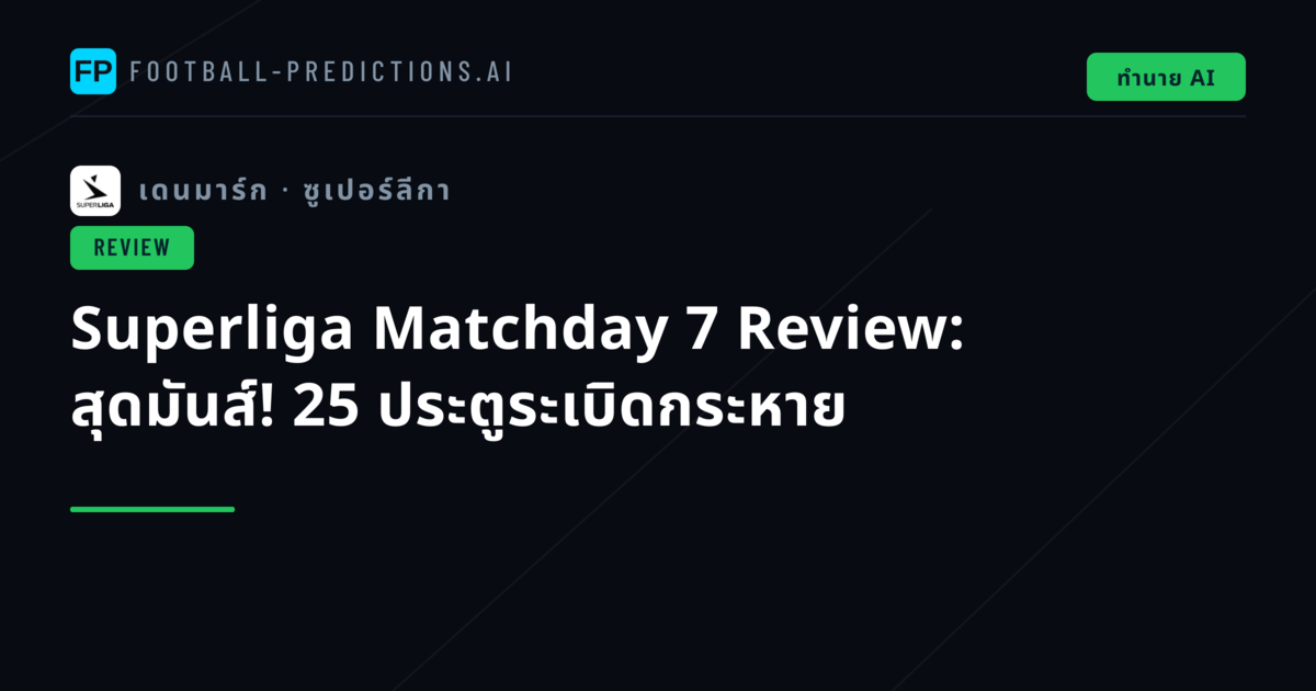 Superliga Matchday 7 Review: สุดมันส์! 25 ประตูระเบิดกระหาย
