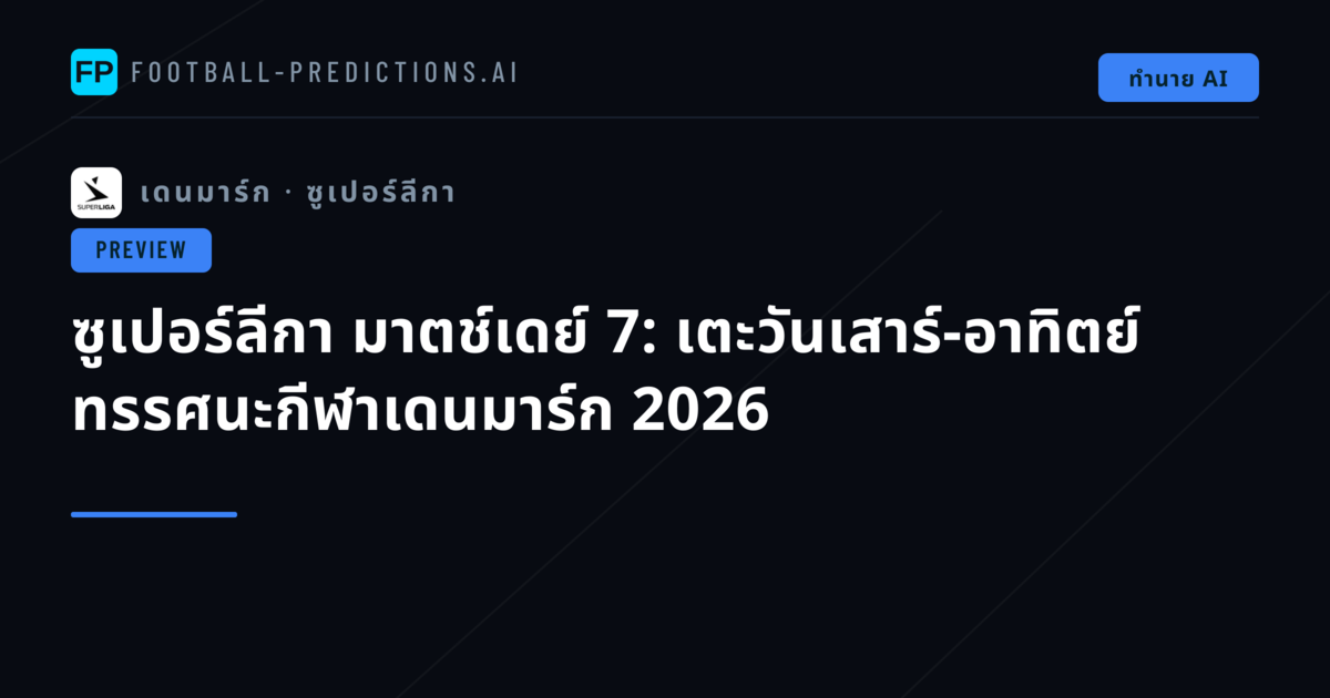 ซูเปอร์ลีกา มาตช์เดย์ 7: เตะวันเสาร์-อาทิตย์ ทรรศนะกีฬาเดนมาร์ก 2026