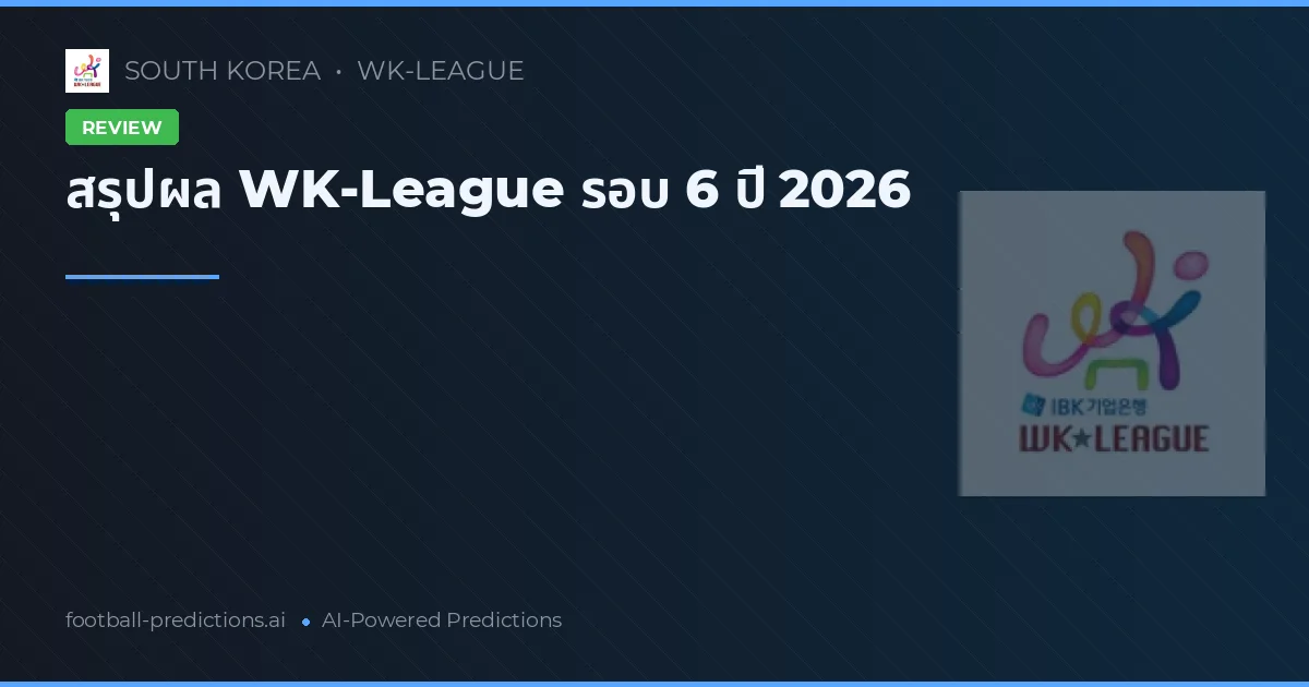 สรุปผล WK-League รอบ 6 ปี 2026