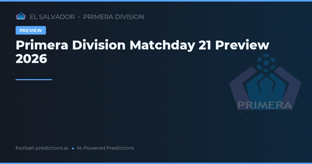 Primera Division Matchday 21 Preview 2026