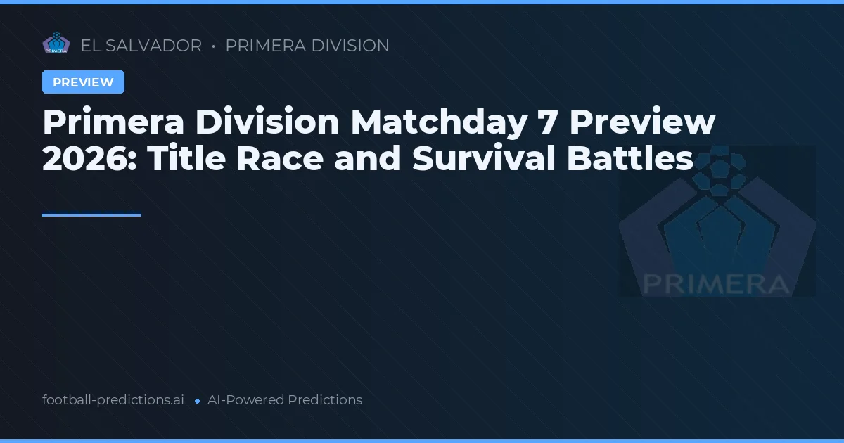 Primera Division Matchday 7 Preview 2026: Title Race and Survival Battles