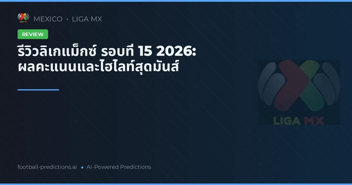รีวิวลิเกแม็กซ์ รอบที่ 15 2026: ผลคะแนนและไฮไลท์สุดมันส์