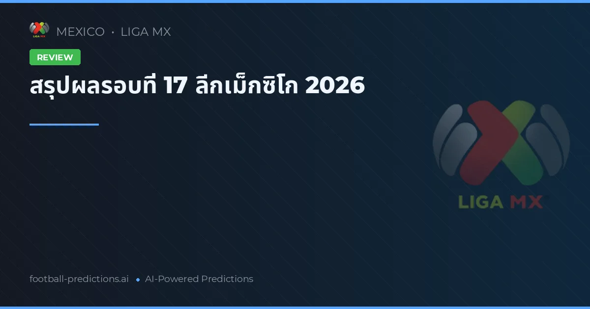 สรุปผลรอบที่ 17 ลีกเม็กซิโก 2026