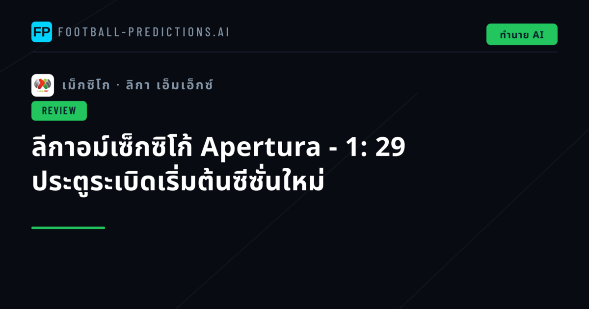 ลีกาอม์เซ็กซิโก้ Apertura - 1: 29 ประตูระเบิดเริ่มต้นซีซั่นใหม่