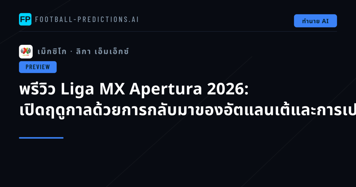 พรีวิว Liga MX Apertura 2026: เปิดฤดูกาลด้วยการกลับมาของอัตแลนเต้และการเปลี่ยนแปลงครั้งใหญ่ของทีมยักษ์ใหญ่