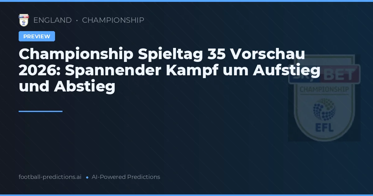 Championship Spieltag 35 Vorschau 2026: Spannender Kampf um Aufstieg und Abstieg