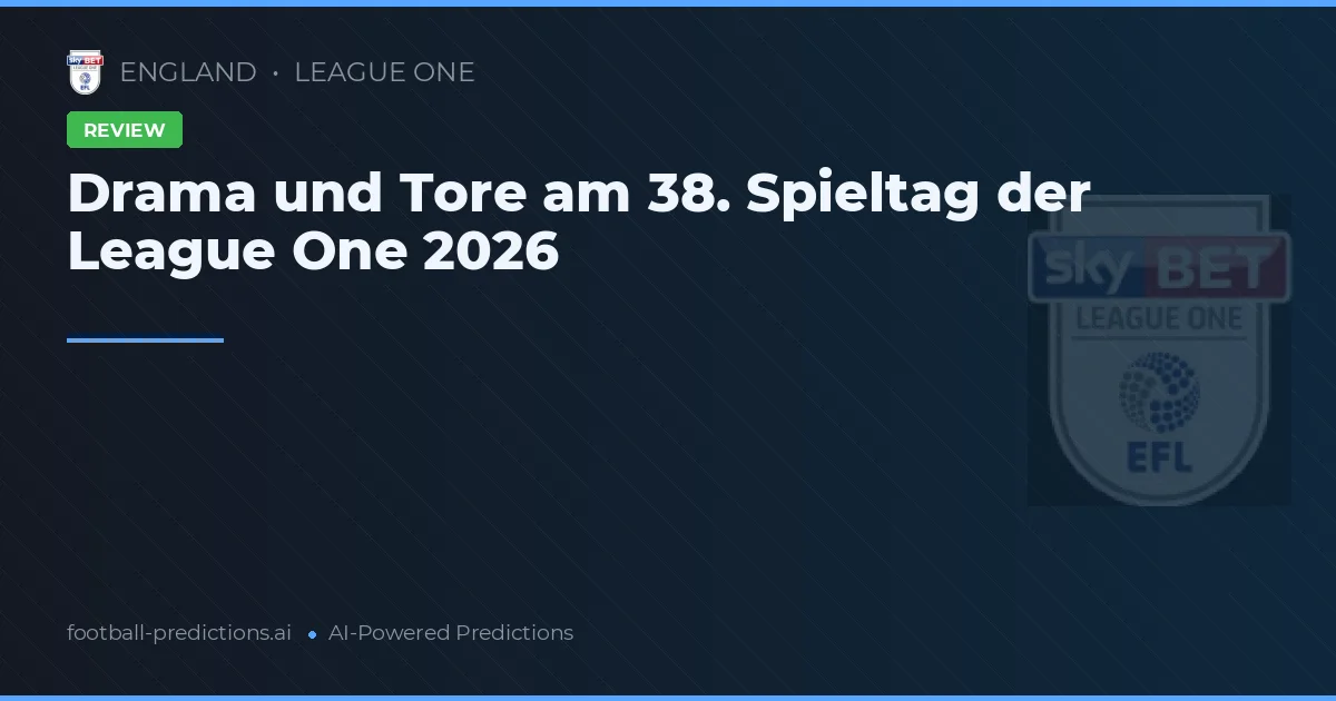 Drama und Tore am 38. Spieltag der League One 2026