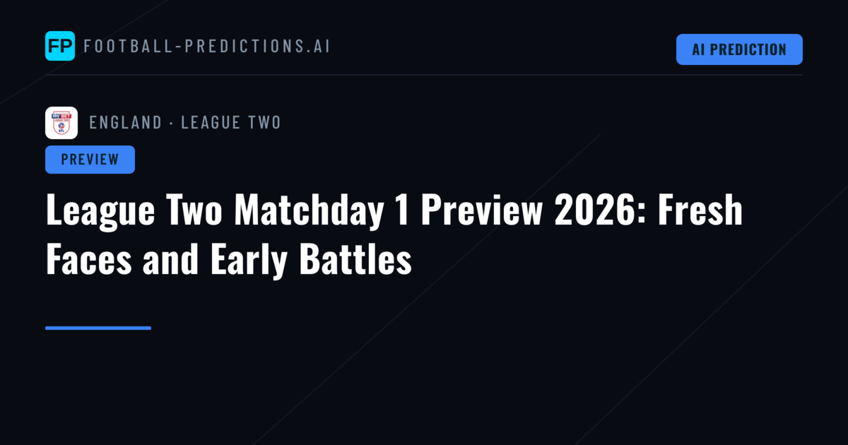 League Two Matchday 1 Preview 2026: Fresh Faces and Early Battles