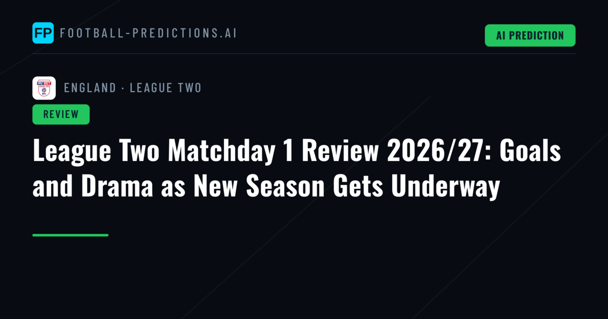 League Two Matchday 1 Review 2026/27: Goals and Drama as New Season Gets Underway