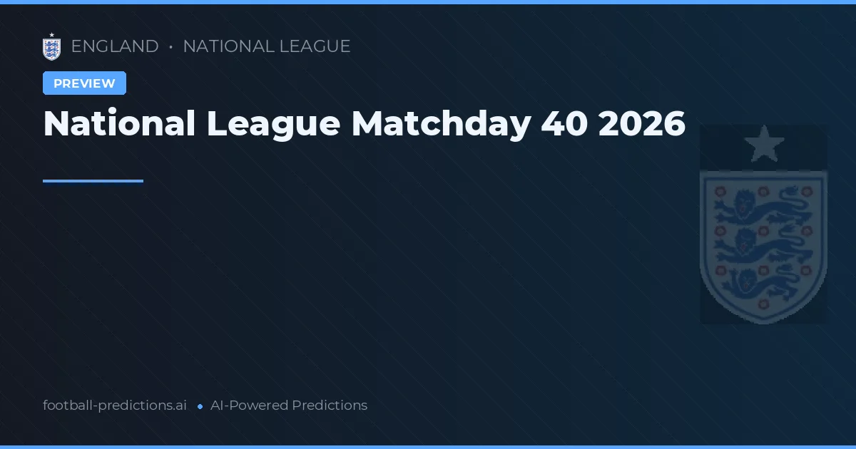 National League Matchday 40 2026