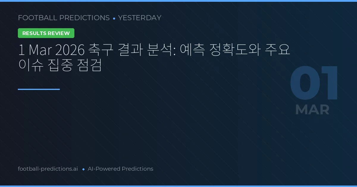 1 Mar 2026 축구 결과 분석: 예측 정확도와 주요 이슈 집중 점검