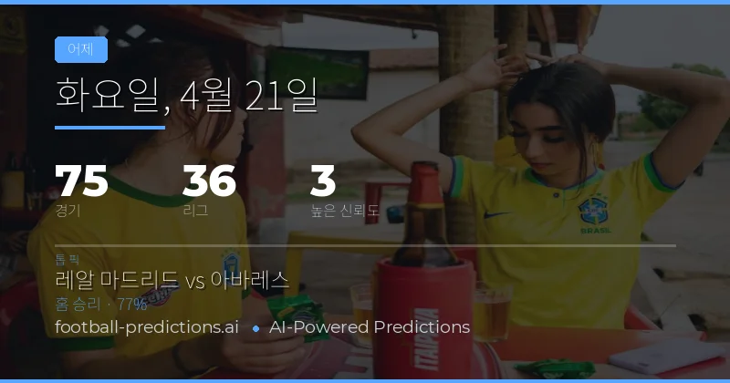 21 Apr 2026 경기 예측 결과 분석