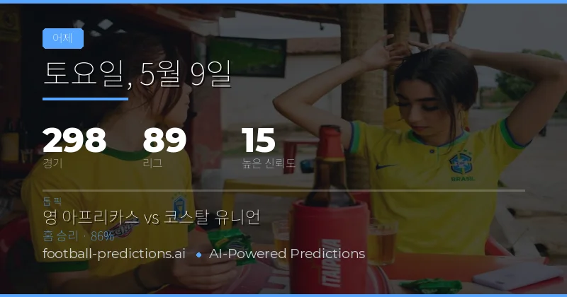 2026년 5월 9일 축구 예측 결과 종합 분석