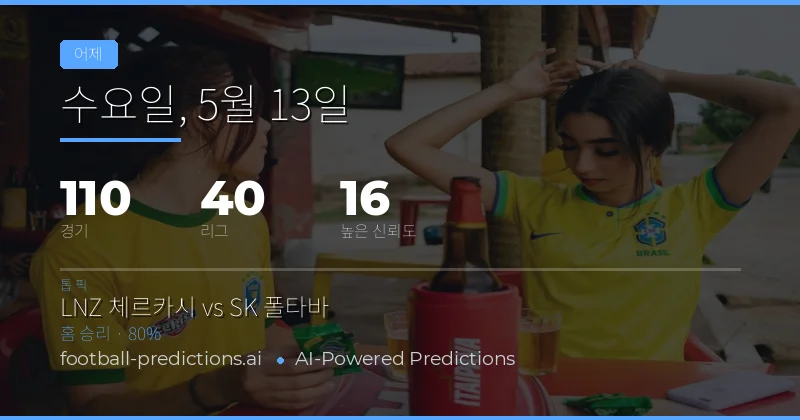 2026년 5월 13일 축구 예측 결과 종합 분석