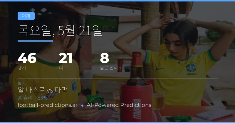 2026년 5월 21일 축구 예측 결과 종합 분석