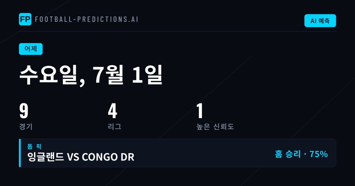 2026년 7월 1일 경기일 분석 개요