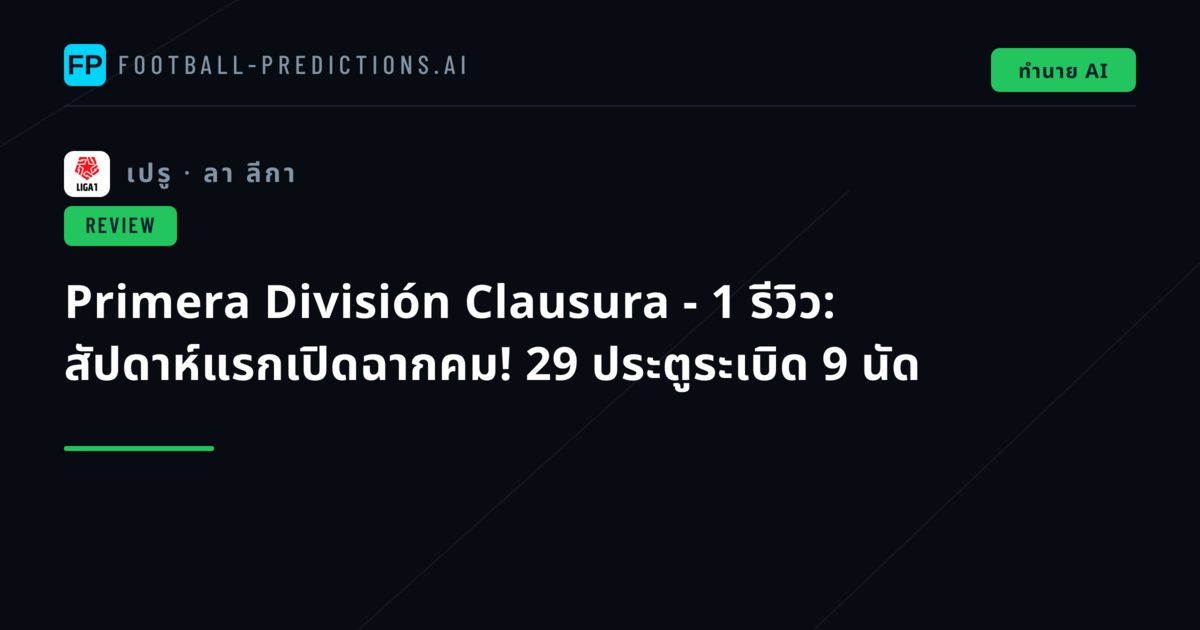 Primera División Clausura - 1 รีวิว: สัปดาห์แรกเปิดฉากคม! 29 ประตูระเบิด 9 นัด