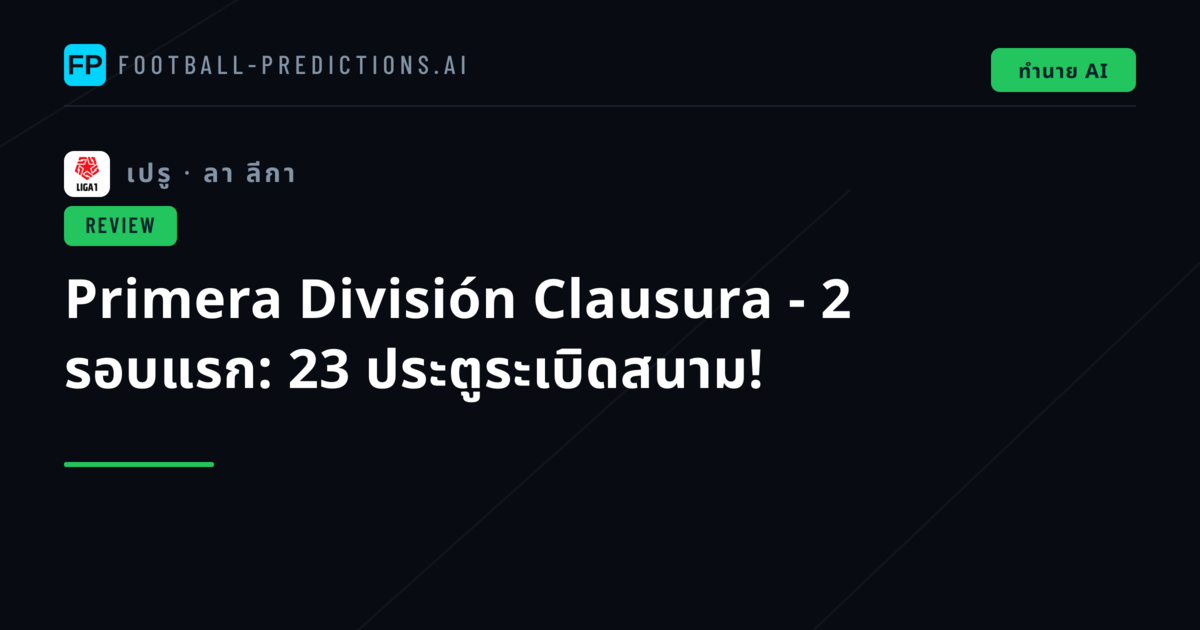 Primera División Clausura - 2 รอบแรก: 23 ประตูระเบิดสนาม!