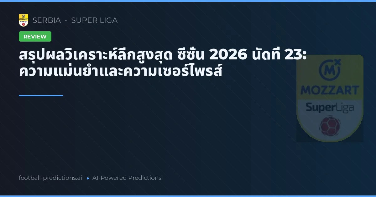 สรุปผลวิเคราะห์ลีกสูงสุด ซีซั่น 2026 นัดที่ 23: ความแม่นยำและความเซอร์ไพรส์