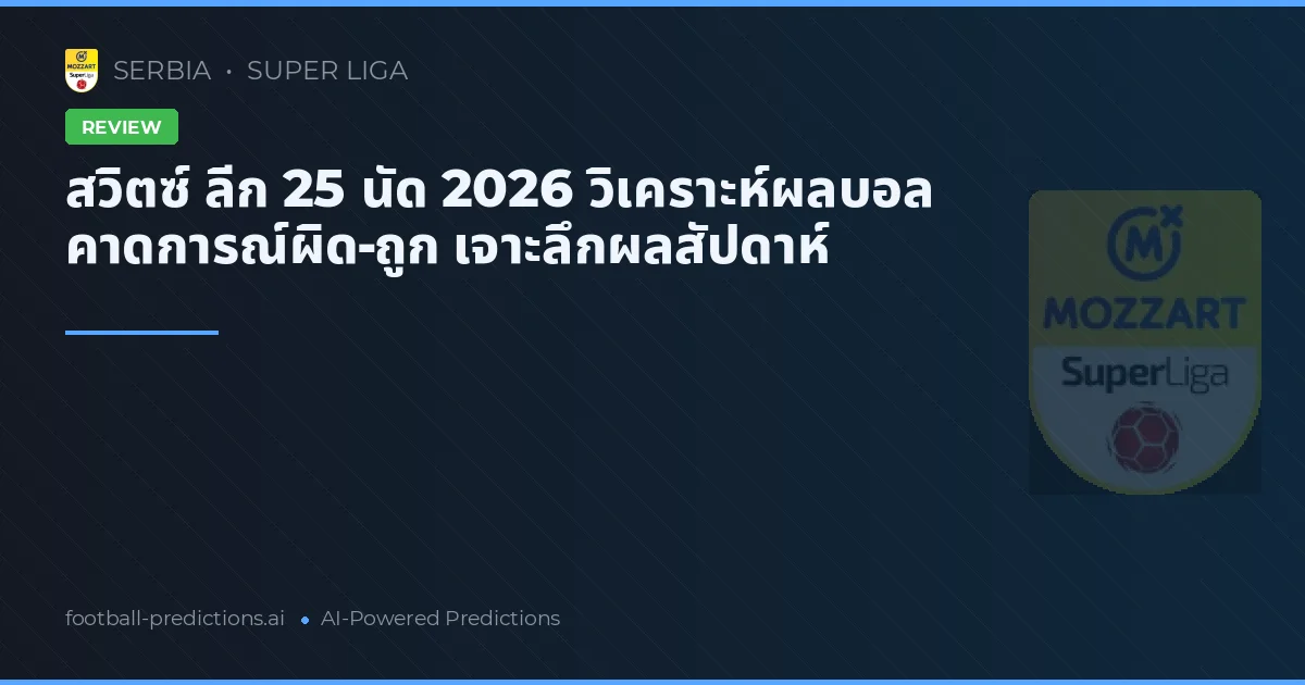 สวิตซ์ ลีก 25 นัด 2026 วิเคราะห์ผลบอล คาดการณ์ผิด-ถูก เจาะลึกผลสัปดาห์