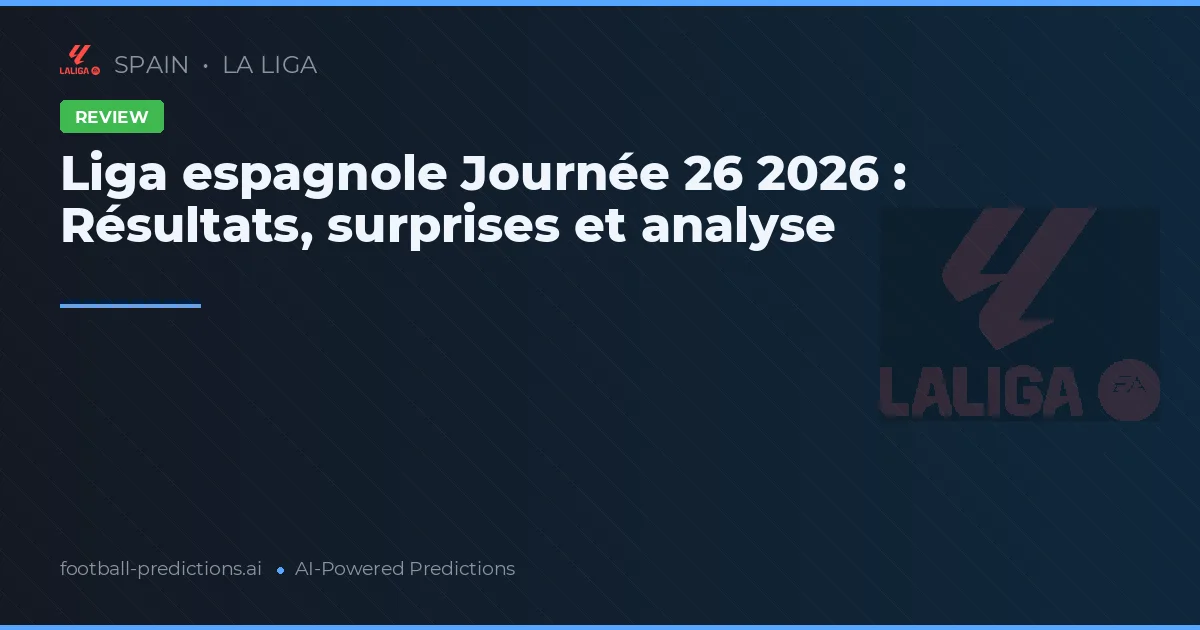 Liga espagnole Journée 26 2026 : Résultats, surprises et analyse