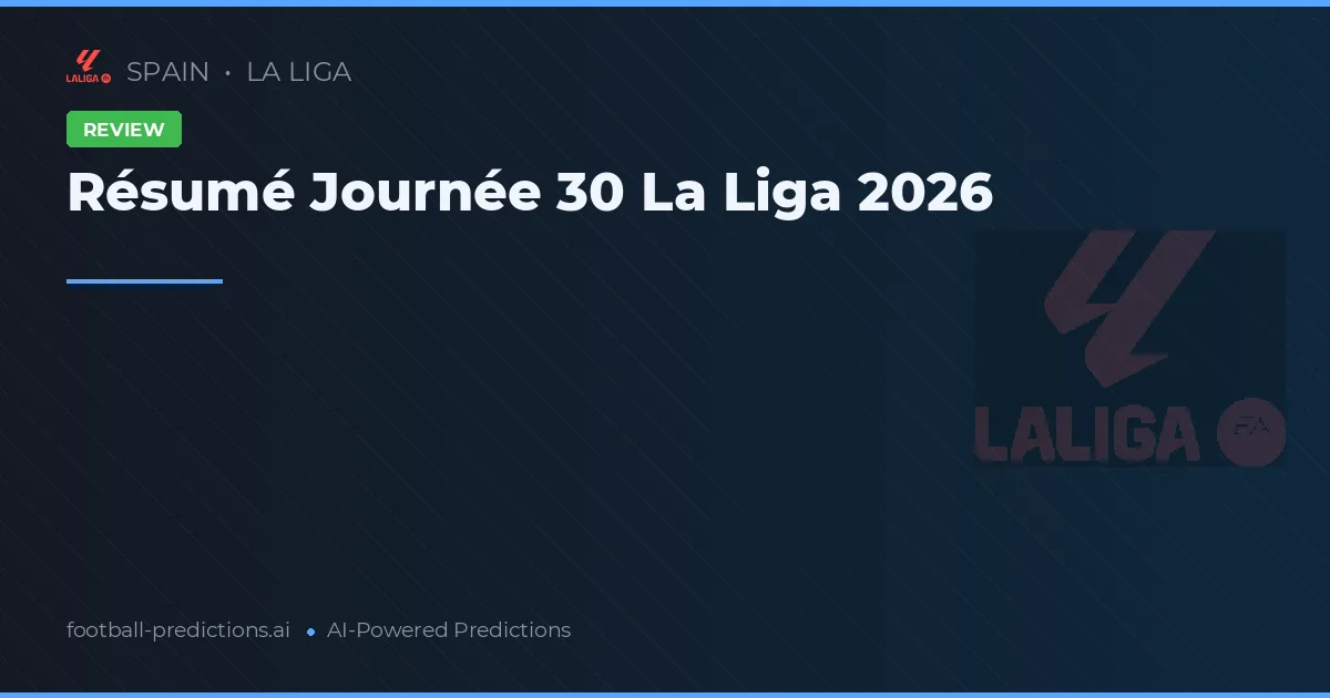 Résumé Journée 30 La Liga 2026