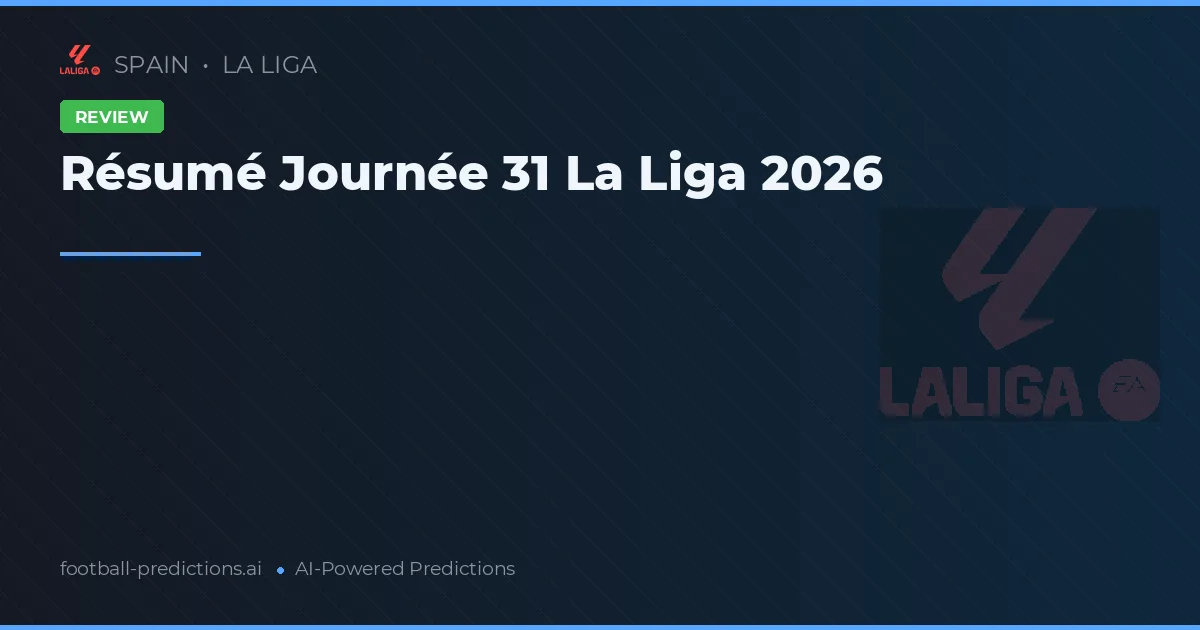 Résumé Journée 31 La Liga 2026