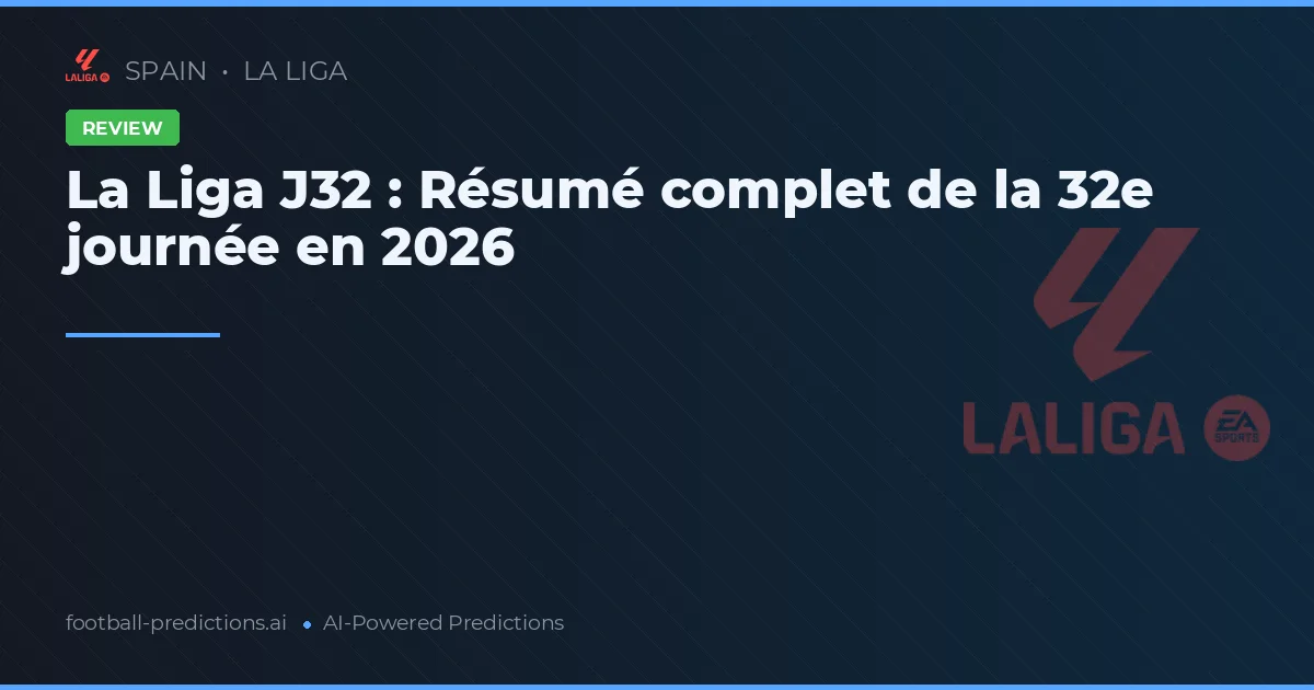 La Liga J32 : Résumé complet de la 32e journée en 2026