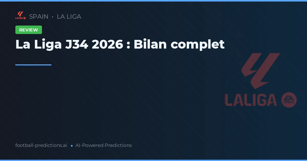 La Liga J34 2026 : Bilan complet
