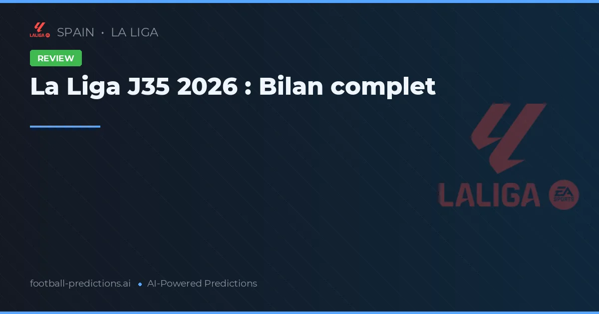 La Liga J35 2026 : Bilan complet