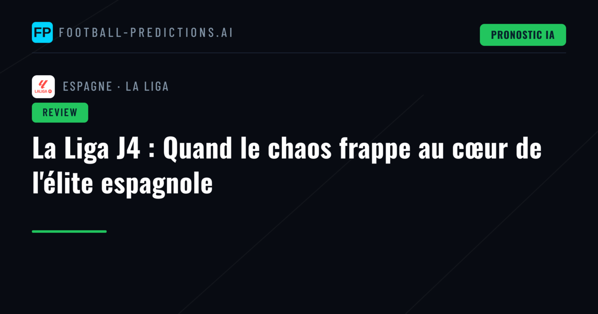 La Liga J4 : Quand le chaos frappe au cœur de l'élite espagnole