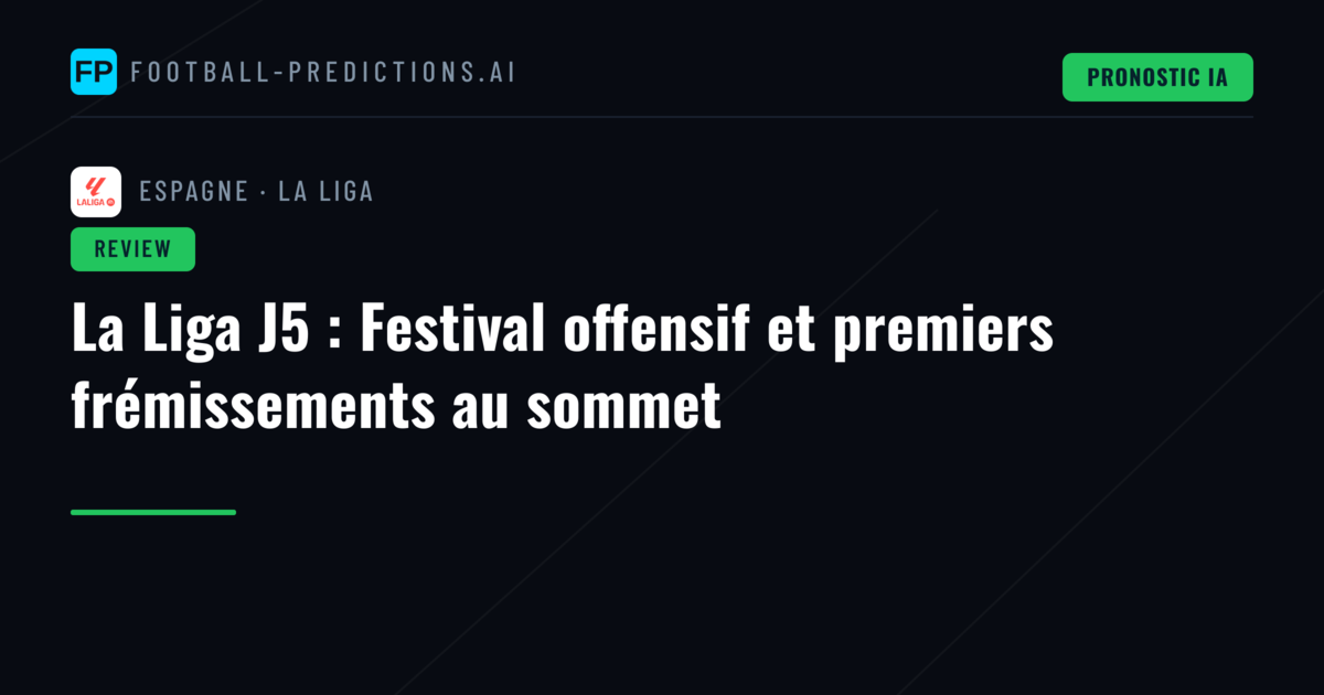 La Liga J5 : Festival offensif et premiers frémissements au sommet