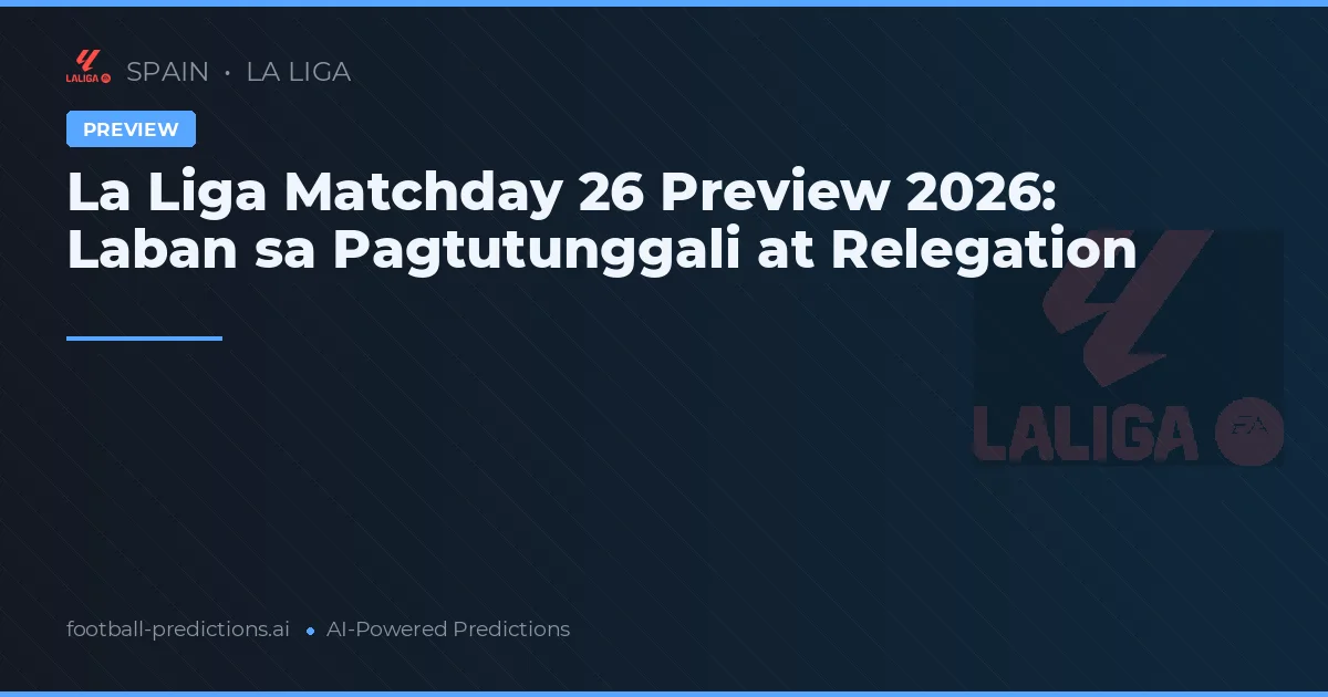 La Liga Matchday 26 Preview 2026: Laban sa Pagtutunggali at Relegation