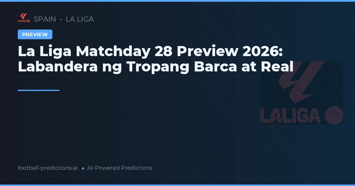 La Liga Matchday 28 Preview 2026: Labandera ng Tropang Barca at Real