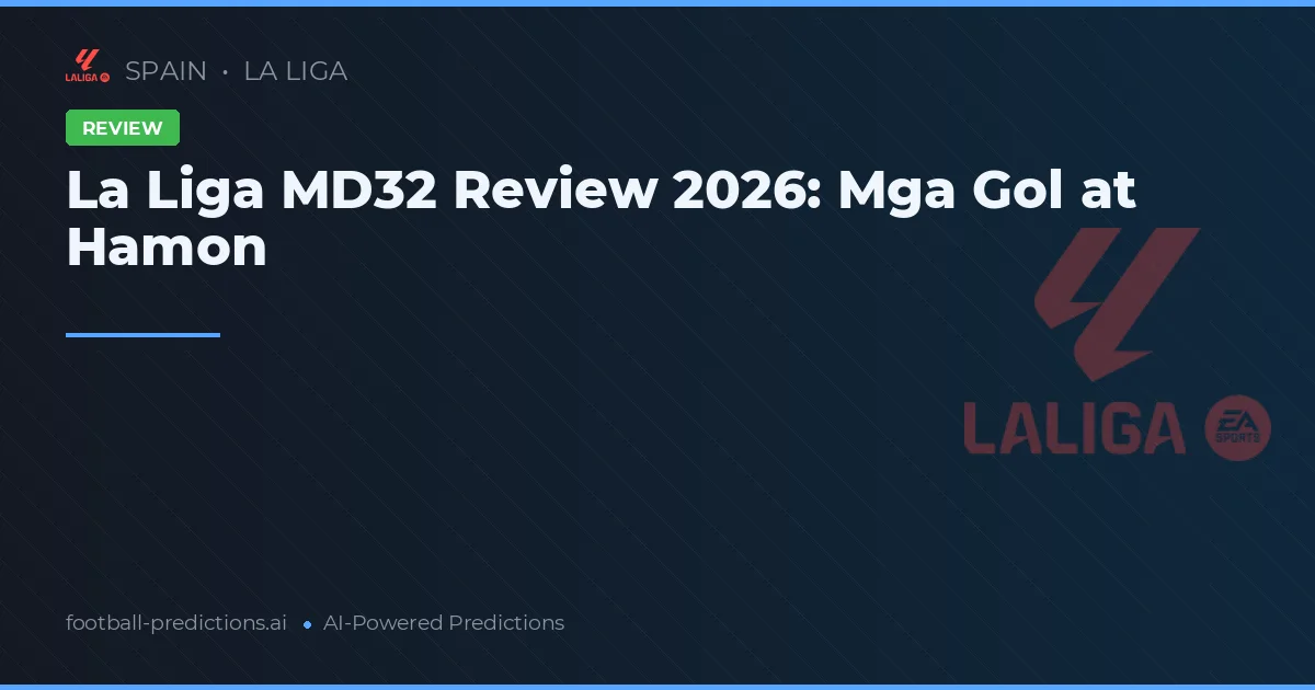 La Liga MD32 Review 2026: Mga Gol at Hamon