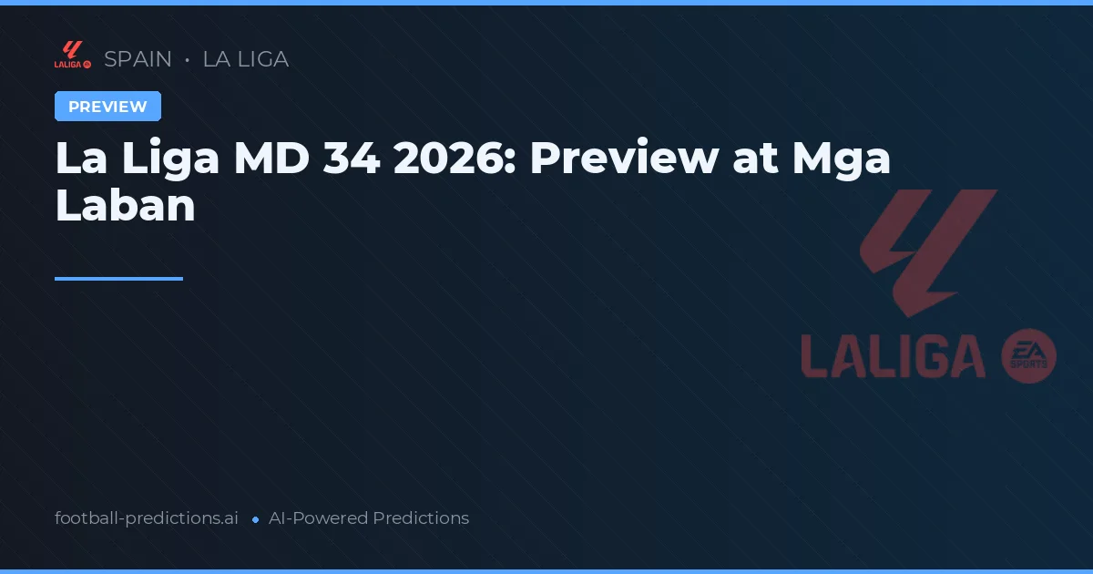 La Liga MD 34 2026: Preview at Mga Laban