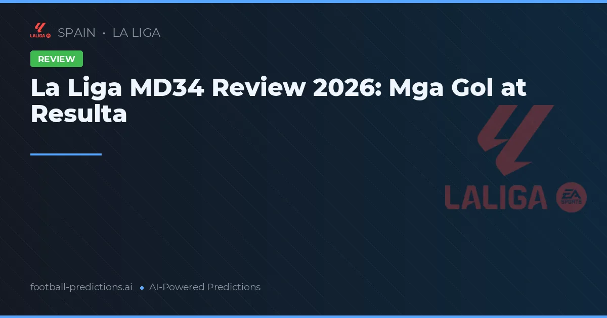 La Liga MD34 Review 2026: Mga Gol at Resulta