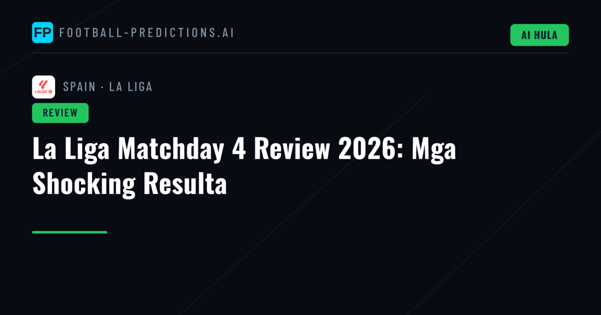 La Liga Matchday 4 Review 2026: Mga Shocking Resulta