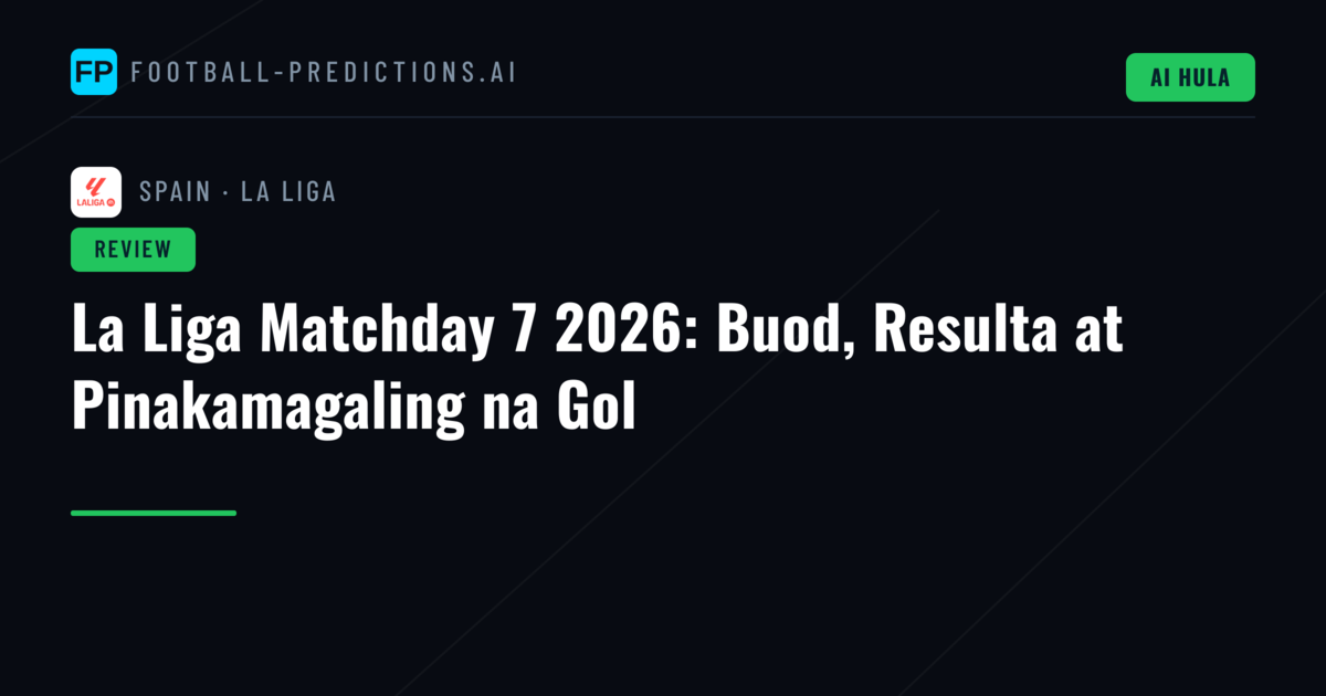 La Liga Matchday 7 2026: Buod, Resulta at Pinakamagaling na Gol