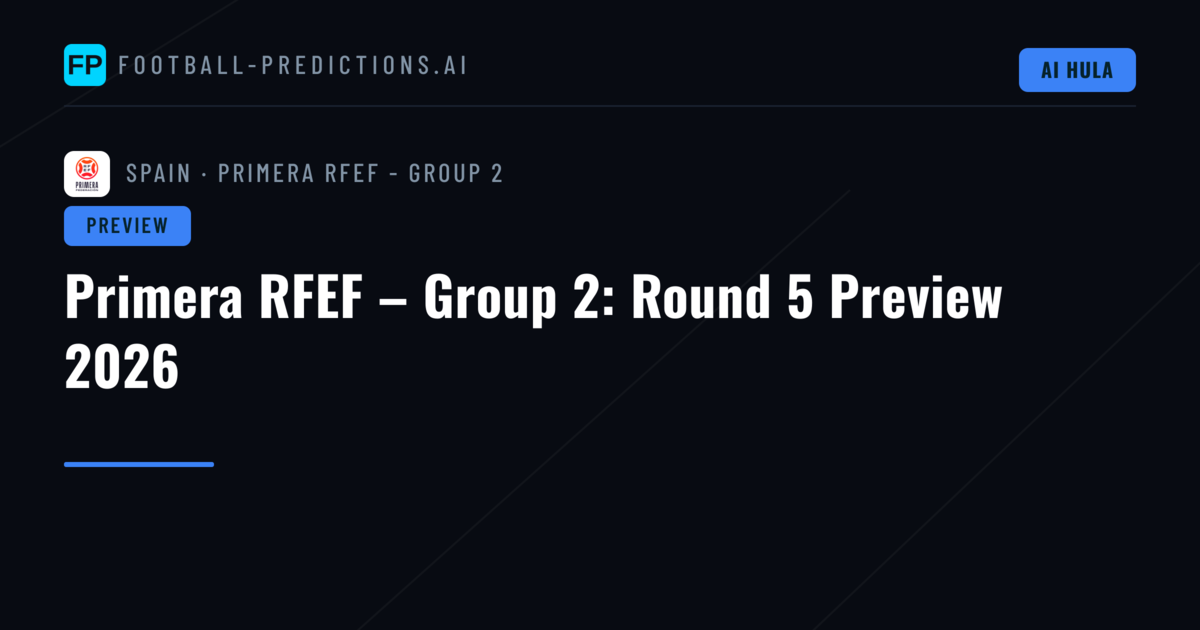 Primera RFEF – Group 2: Round 5 Preview 2026